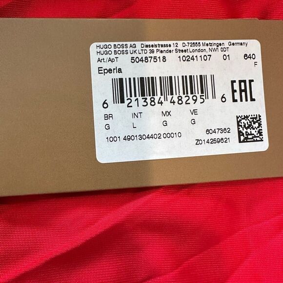 HUGO BOSS Eperla Asymmetric Neck Satin Cocktail Dress, size L - Picture 12 of 12